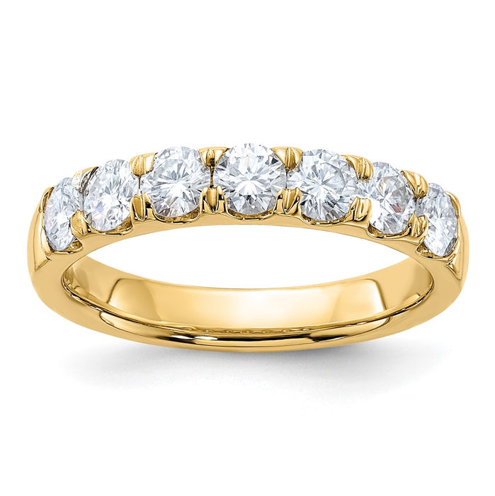 14ky 1ct. 7 Stone D E F Pure Light Moissanite Band
