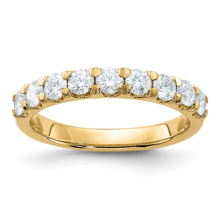 14ky 1ct. 9 Stone D E F Pure Light Moissanite Band