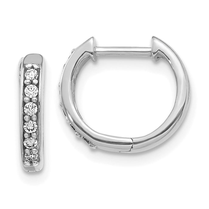 14k Diamond Hinged Hoop Earrings