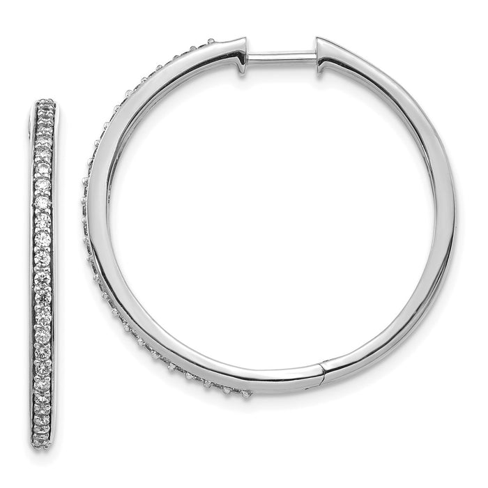 14k Diamond Hinged Hoop Earrings