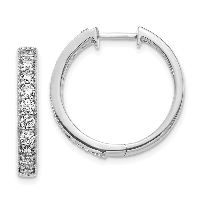 14k Diamond Milgrain Hinged Hoop Earrings