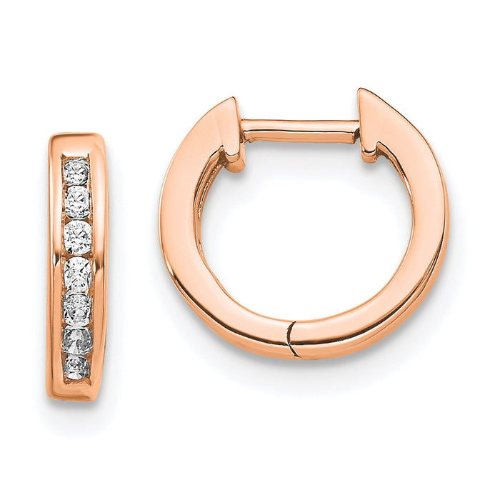 14k Diamond Hinged Hoop Earrings