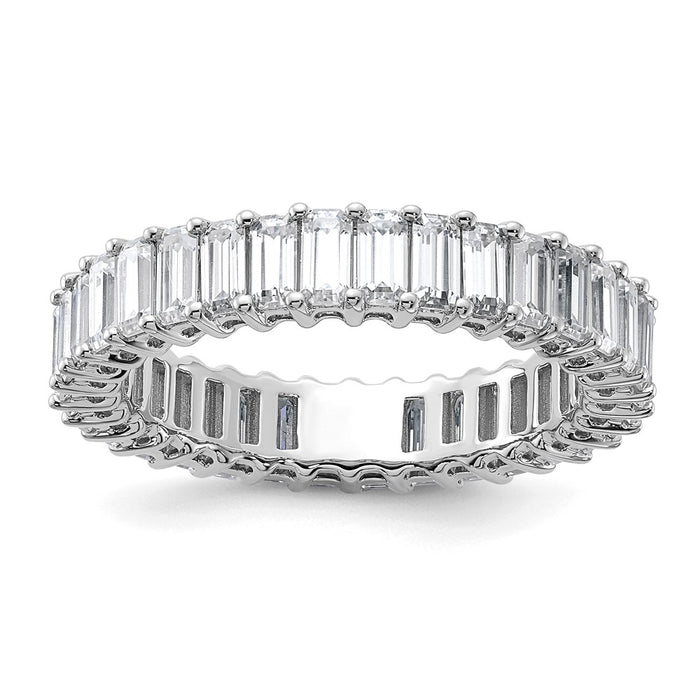 14kw Emerald-cut G H I True Light Moissanite Eternity Band