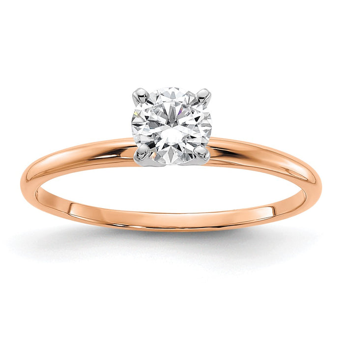 14kr 1/2ct. 5.0mm G H I True Light Round Moissanite Solitaire Ring