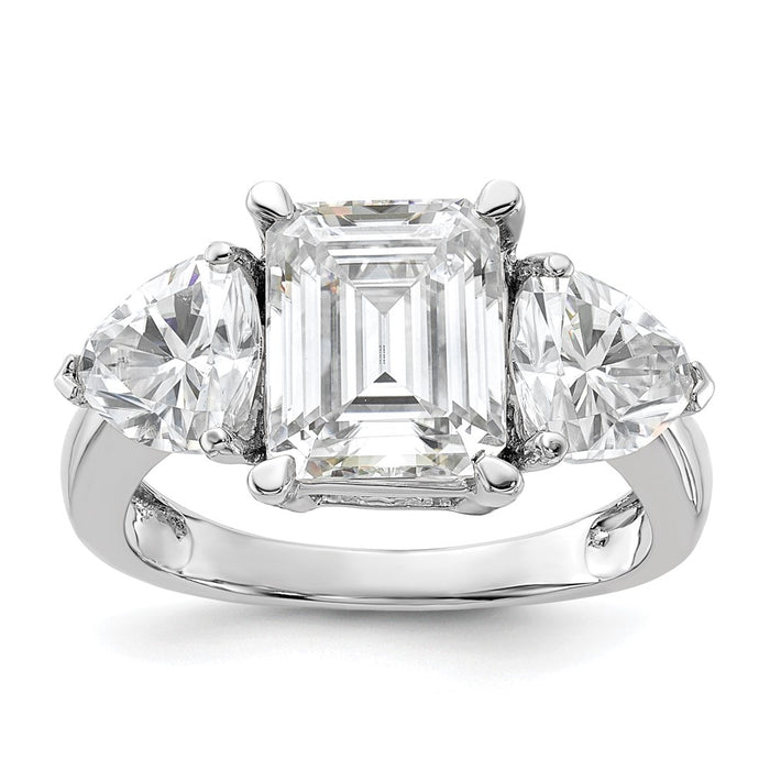 14kw 4 1/2ct. Three Stone G H I True Light Moissanite Engagement Ring