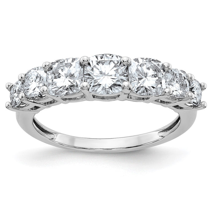 14kw 1 7/8ct. 7 Stone D E F Pure Light Moissanite Band
