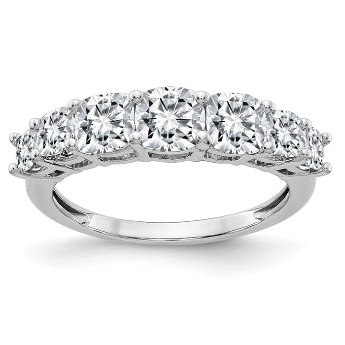 14kw 1 7/8ct. 7 Stone G H I True Light Moissanite Band