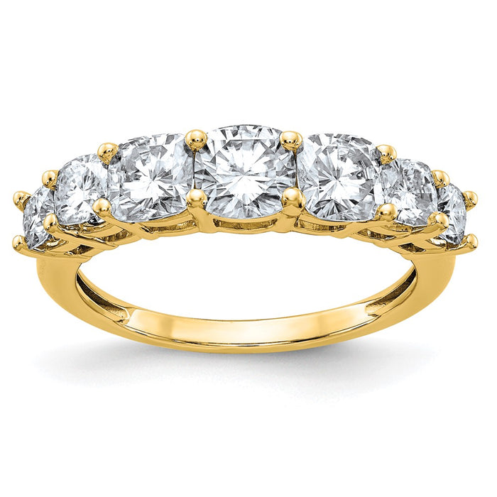 14k 1 7/8ct. 7 Stone D E F Pure Light Moissanite Band