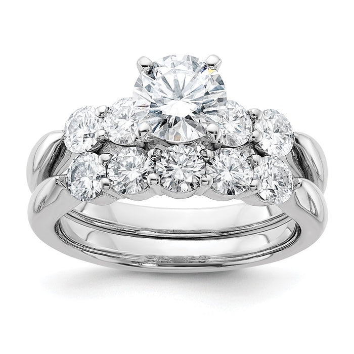 14kw 2 1/2ct. G H I True Light Moissanite Ring Set