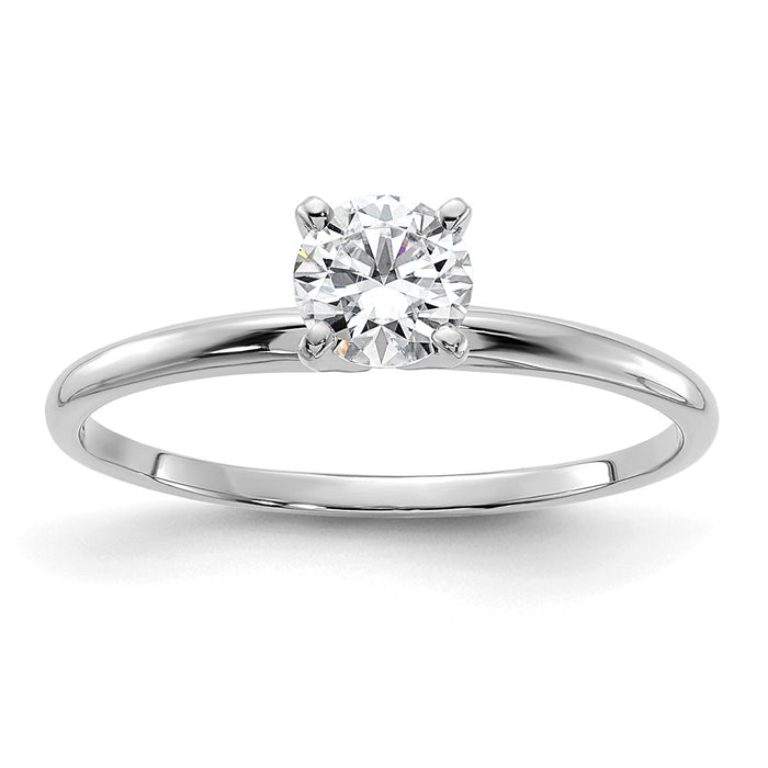 14kw 1/2ct. G H I True Light Round Moissanite Solitaire Ring