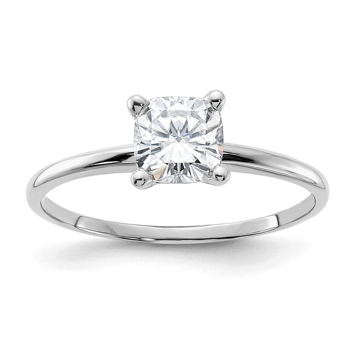 14kw 3/4ct. G H I True Light Cushion Moissanite Solitaire Ring