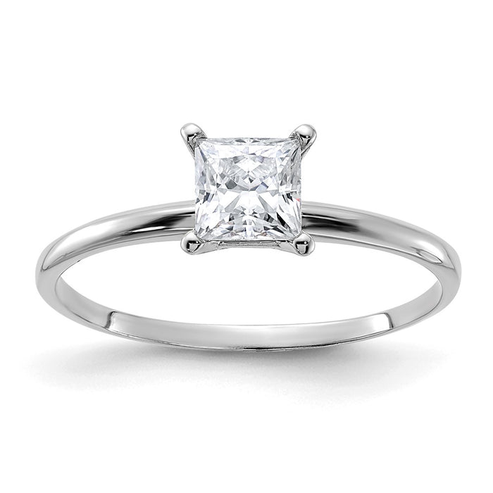 14kw 5/8ct. G H I True Light Princess Moissanite Solitaire Ring