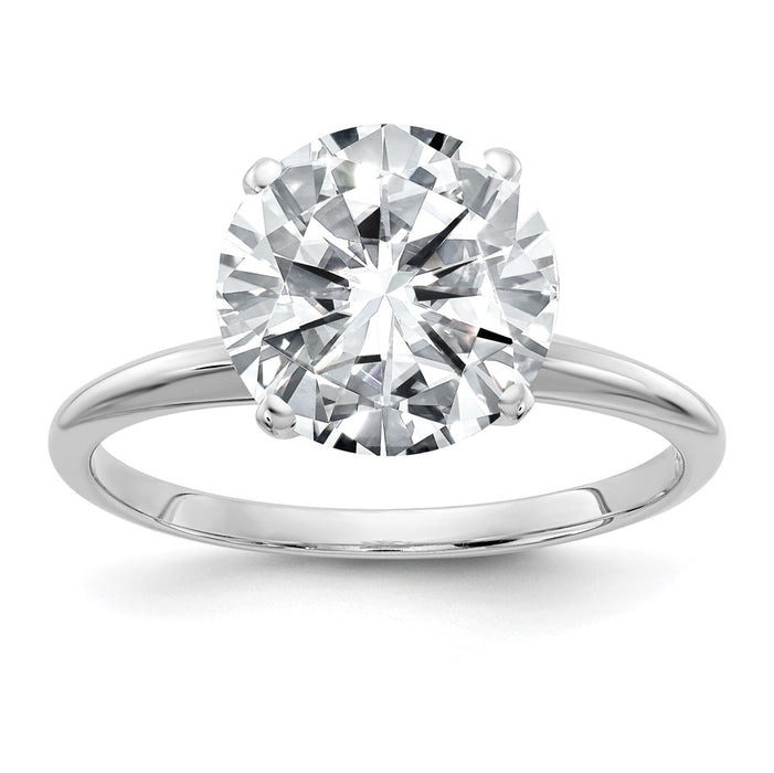 14kw 3ct. G H I True Light Round Moissanite Solitaire Ring