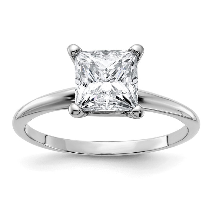 14kw 1 3/4ct. G H I True Light Princess Moissanite Solitaire Ring