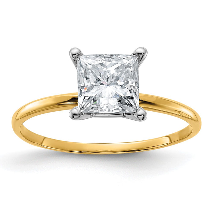 14k 1 1/3ct. G H I True Light Princess Moissanite Solitaire Ring
