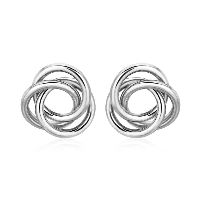 Polished Open Love Knot Earrings in Sterling Silver Earrings Angelucci Jewelry