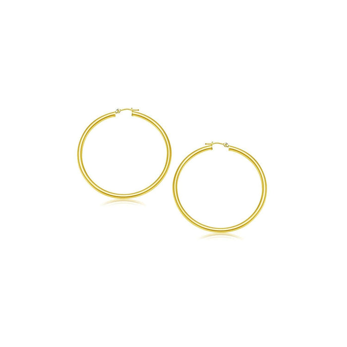 10k Yellow Gold Polished Hoop Earrings (15 mm) Earrings Angelucci Jewelry