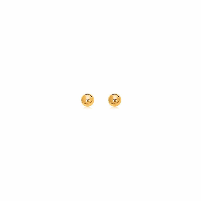 14k Yellow Gold Polished Round Stud Earrings Earrings Angelucci Jewelry
