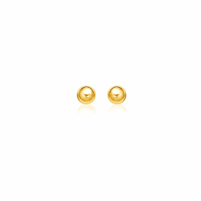 14k Yellow Gold Round Stud Earrings (6.0 mm) Earrings Angelucci Jewelry