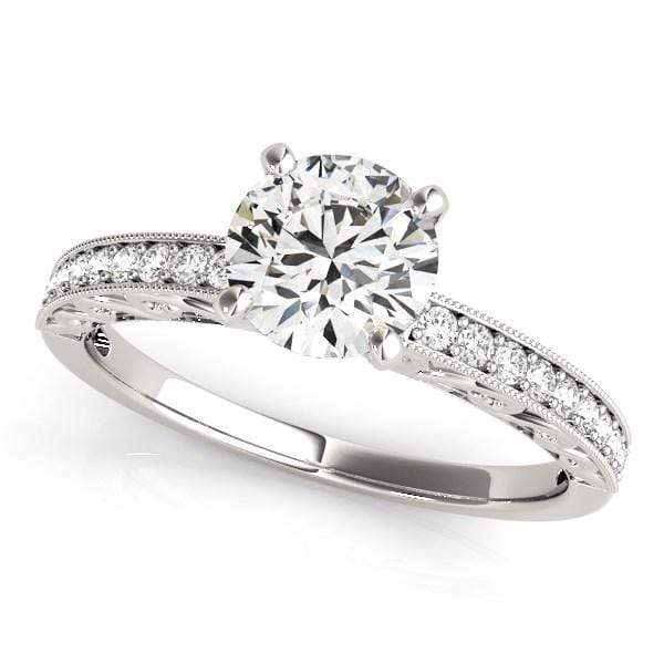 14k White Gold Antique Style Diamond Engagement Ring (1 1/8 cttw) Rings Angelucci Jewelry