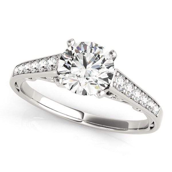 14k White Gold Cathedral Design Diamond Engagement Ring (1 1/4 cttw) Rings Angelucci Jewelry