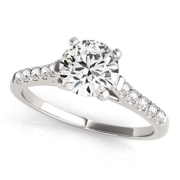 14k White Gold Cathedral Design Diamond Engagement Ring (1 1/8 cttw) Rings Angelucci Jewelry