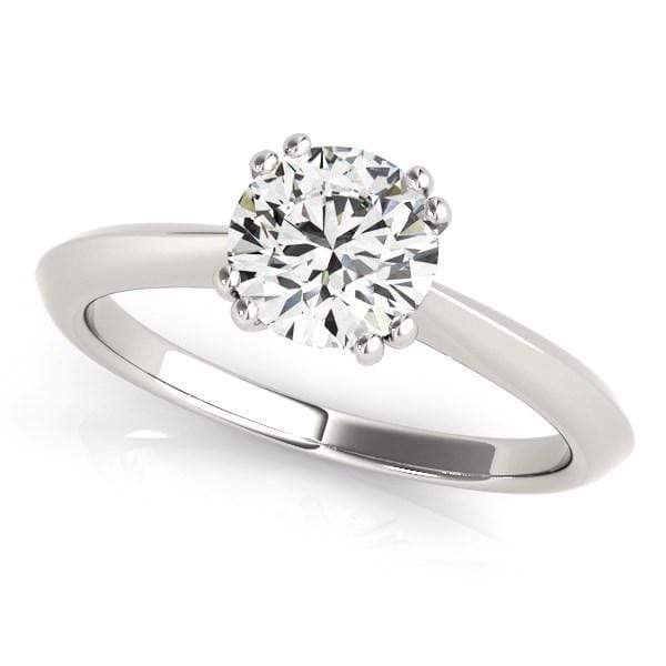 8 Prong Solitaire Engagement Ring, Double Prong Set, 14-Karat, 1 cttw Round-cut Rings Angelucci Jewelry