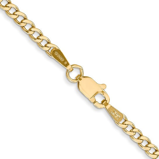 14-Karat 2.5mm Semi-Solid Curb Chain- 20"