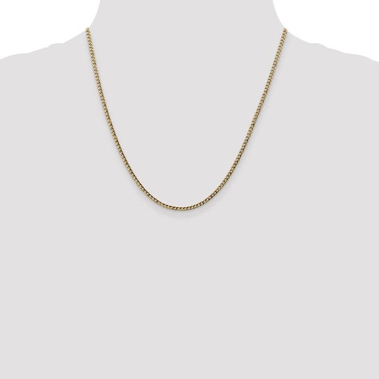14-Karat 2.5mm Semi-Solid Curb Chain- 20"