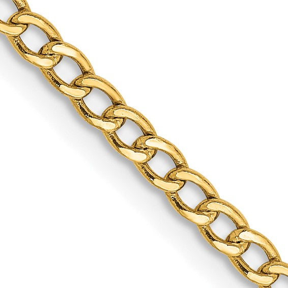 14-Karat 2.5mm Semi-Solid Curb Chain- 20"