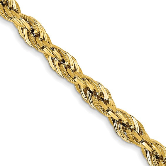 14-Karat 3.0mm Semi-Solid Rope Chain - 24"