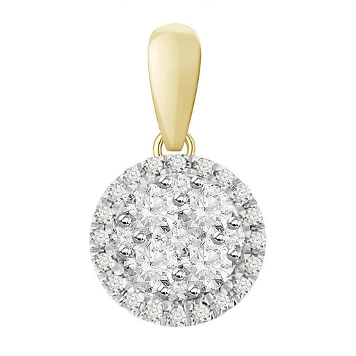 LADIES PENDANT 1/4 CT ROUND DIAMOND 14K YELLOW GOLD