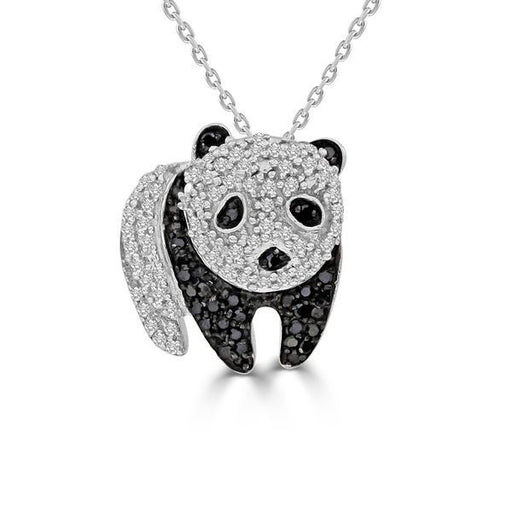 LADIES PENDANT 1/4 CT ROUND DIAMOND SILVER
