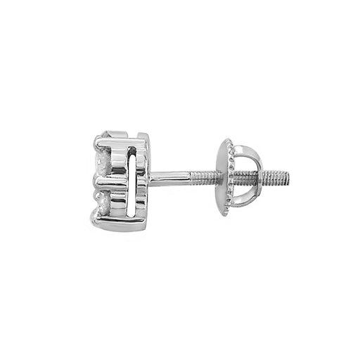 1.00CT RD DIAMONDS SET IN SILVER LADIES EARRING