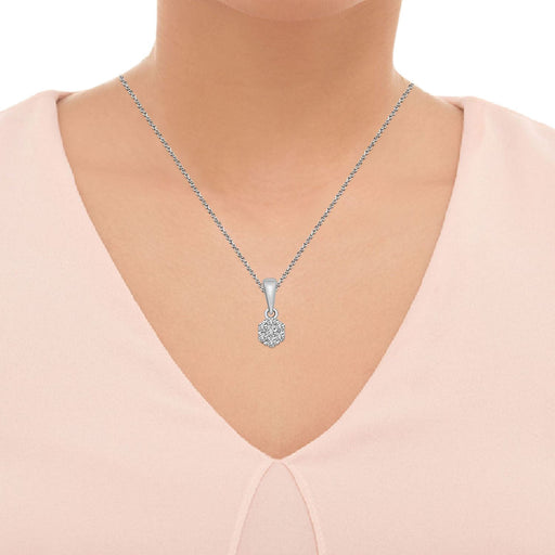 LADIES PENDANT 1/4 CT ROUND DIAMOND 14K WHITE GOLD