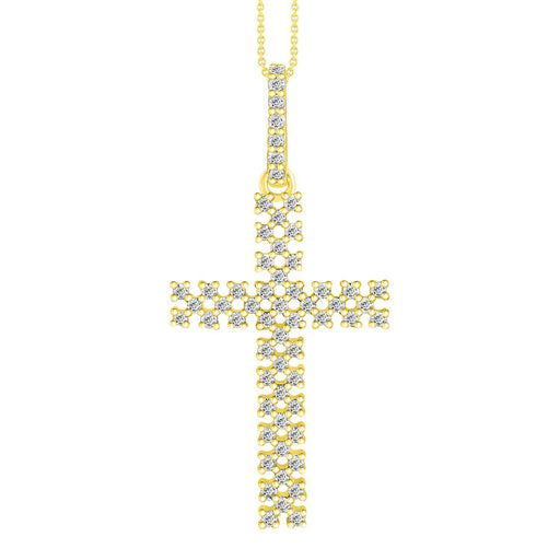 LADIES PENDANT 1/4 CT ROUND DIAMOND 10K YELLOW GOLD
