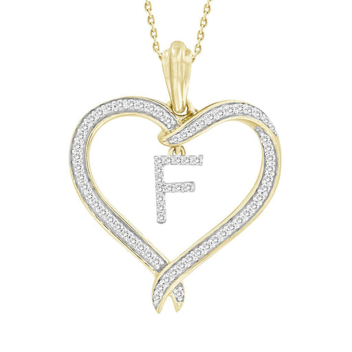LADIES PENDANT 1/4 CT ROUND DIAMOND 10K YELLOW GOLD