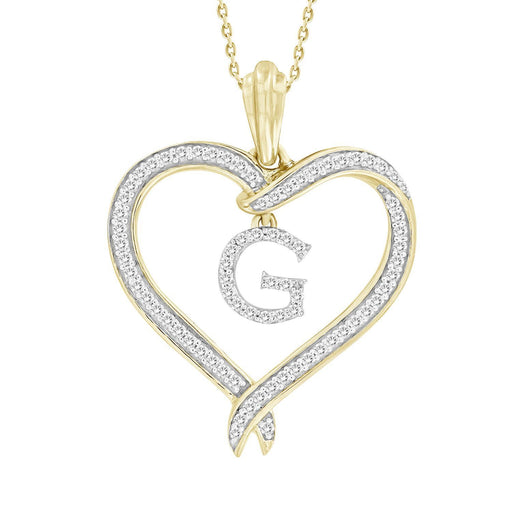 LADIES PENDANT 1/4 CT ROUND DIAMOND 10K YELLOW GOLD
