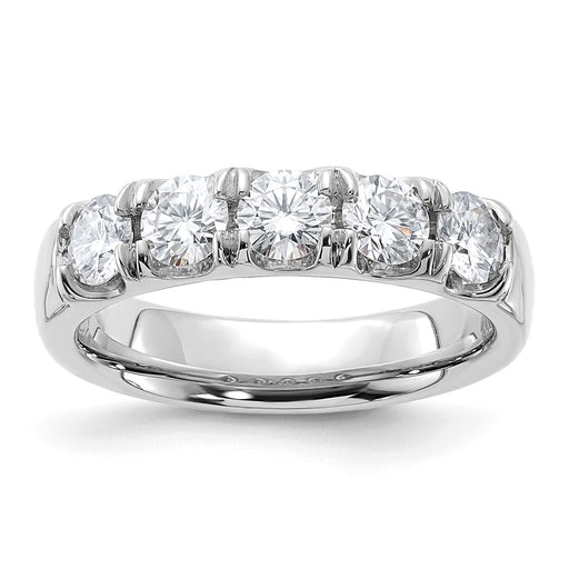 14kw 1ct. 5 Stone G H I True Light Moissanite Band