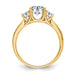 14ky 1.50ct. Three Stone with Side Stones D E F Pure Light Moissanite Ring