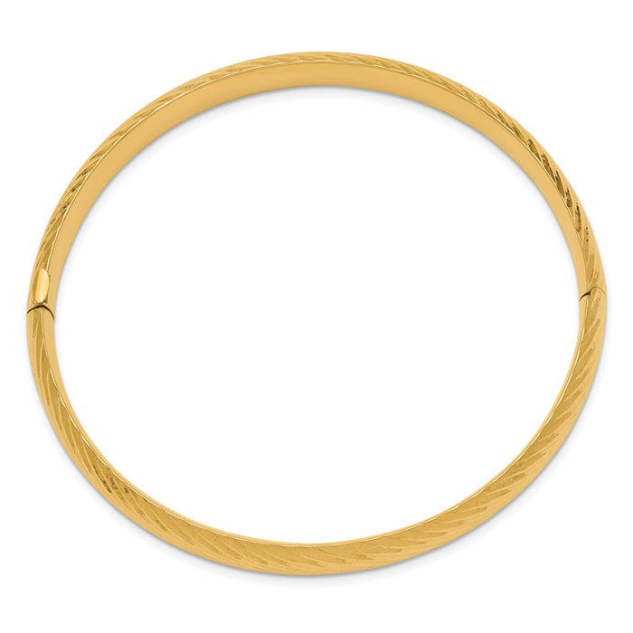 14k 5/16 Textured Hinged Bangle