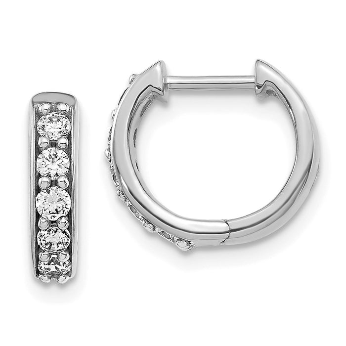 14k Diamond Hinged Hoop Earrings