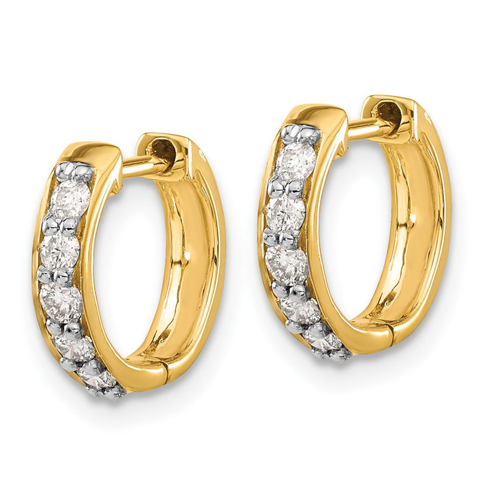 14k Diamond Hinged Hoop Earrings