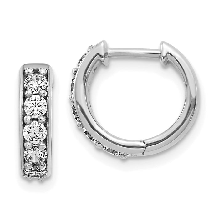 14k Diamond Hinged Hoop Earrings