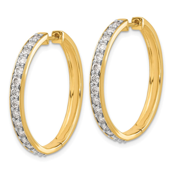 14k Diamond Hinged Hoop Earrings