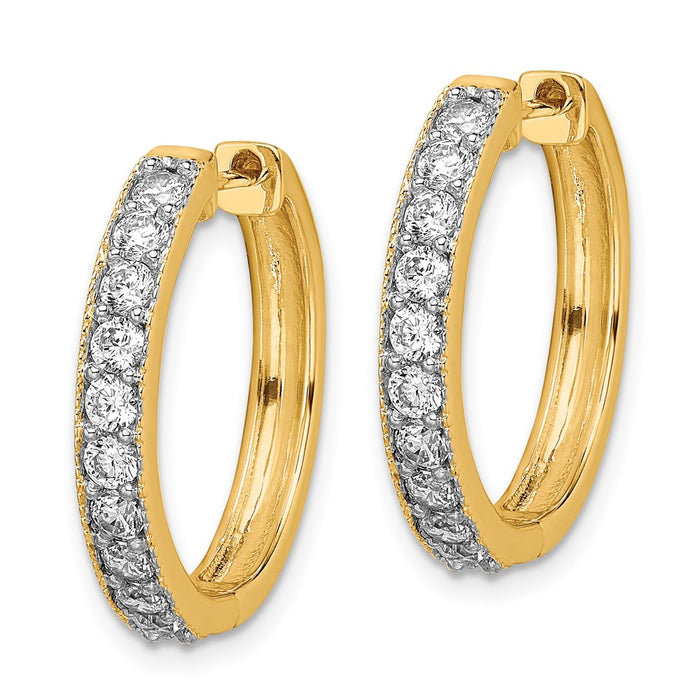 14k Diamond Milgrain Hinged Hoop Earrings