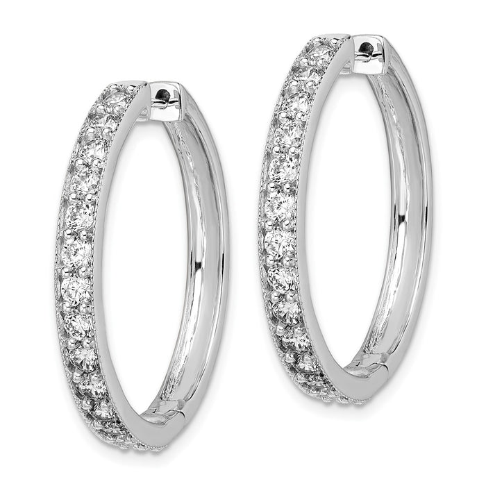14k Diamond Milgrain Hinged Hoop Earrings