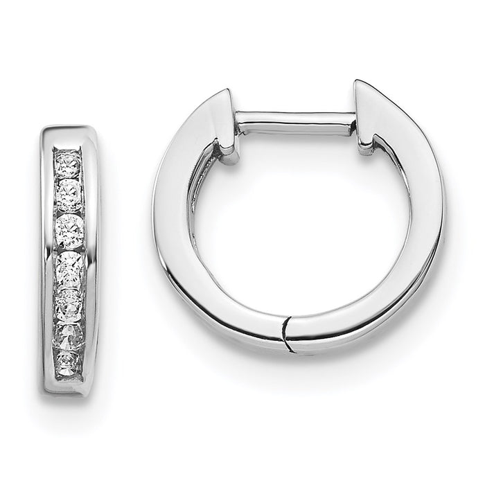 14k Diamond Hinged Hoop Earrings
