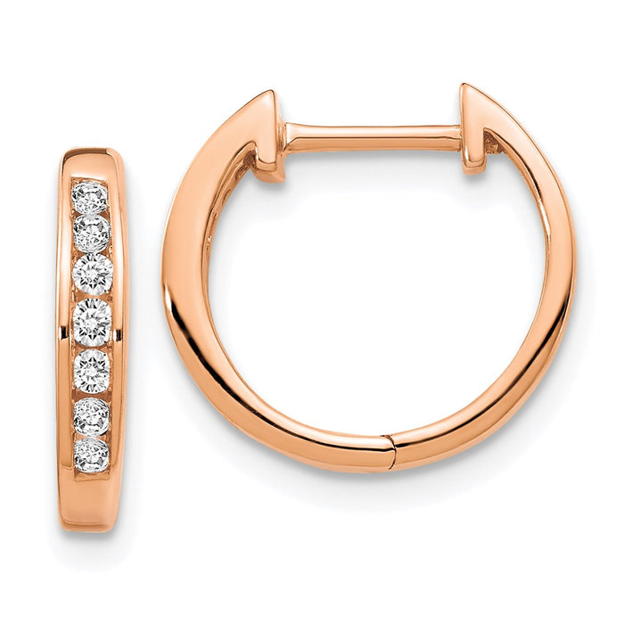 14k Diamond Hinged Hoop Earrings