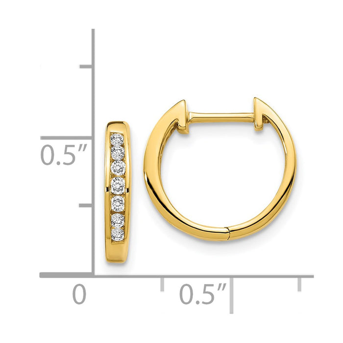 14k Diamond Hinged Hoop Earrings